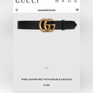 WIDE LEATHER BELT WITH DOUBLE G BUCKLE